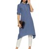 Aurelia Women's Cotton Kurta (19FEA10715-700033_Blue_Small) - Image 4