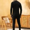 Lux Cottswool Men's Cotton Thermal Set (COTT_Black_FS_RN_TRO_Set_90) - Image 5