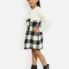 nauti nati Girl's Polyester Strapless Mini Casual Dress (NN312-633-4 Years_White-Black - Image 5