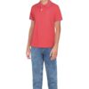 Allen Solly Junior Boy's Plain Regular fit Polo (ABTS31901820_Coral with Royal Blue 7-8 Years) - Image 2