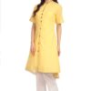 BIBA Women's Yellow A-Line Cotton Yarndyed Kurta - Image 5