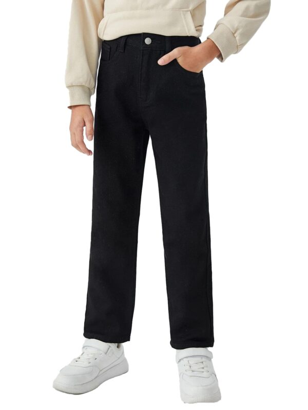 KOTTY Boys Regular Fit Cotton Lycra Blend Solid Jeans Oil Black