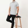 ECOLINE Clothing Mens Cotton Solid Polo Neck Half Sleeve Pocket T-Shirt (Grey, XL) - Image 2