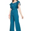 Fashion Dream Girls Front Button Flutter Sleeve Maxi Jumpsuit (Blue_9-10 Years) - Image 4