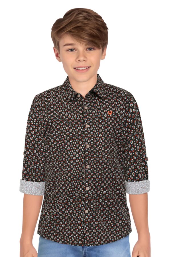 Allen Solly Boy's Solid Regular Fit Shirt (ABSFCSPFH31599_Black