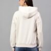 Cantabil Printed Beige Full Sleeves Regular Fit Women Casual Crop Sweatshirt with Hoodie | Winter Crop Sweatshirts for Women | Ladies Crop Sweatshirts for Winter Wear (LCSWS00001_ECRUMELANGE_XXL) - Image 5