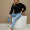 LEOTUDE Women's Loop Knit Loose Fit Full Sleeve Round Neck Loose Fit Sweatshirt (GRLW11RED_P_Black_Large) - Image 4