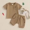 CUTIECRAZE Boy clothing set || cotton clothing set for boy || T shirt And Shorts Set (DTS 24-25) (Brown, 3-4 Year) - Image 7