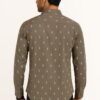 Vanhood Men's Patterned Slim Fit Shirt | Print Full Sleeve | Formal and Casual Wear | Semi - Formal Shirt | Cotton (in, Numeric, 44, Brown) - Image 3