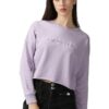 VYBN Women's Cotton Oversized Crop T-Shirt | Ribbed Cuff Long-Sleeve Solid Short Top | Drop Shoulder Loose Fit Crop Top | Casual, Soft Breathable Fabric | Solid Color and Boho Style (Pastel Lilac_XS) - Image 2