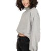 SELFYS Women's Cotton Polyester Blended Fleece Sweatshirt, Full Sleeve Crop Top with High Neck for Winters, Loose Fit Sweatshirts for Womens, Regular Fit Winter Wear for Girls (Glacier Grey) - Image 3