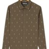 Vanhood Men's Patterned Slim Fit Shirt | Print Full Sleeve | Formal and Casual Wear | Semi - Formal Shirt | Cotton (in, Numeric, 44, Brown) - Image 4