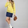 Monte Carlo Womens Yellow Printed Hooded Neck Full Sleeve Sweatshirt (224067661-1-42) - Image 4