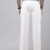 Qashida Men's Cotton Blend Solid Trouser Pants with Drawstring Waistband | Elasticated Waist | Relaxed Fit | Casual with Side and Back Pockets, White - Image 6