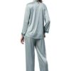 AV2 Women's Satin Solid Pajama Set (Grey_Large) - Image 6