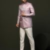 KISAH Men's Jodhpuri Bandhgala-Blazer, Lilac Jacquard, Woven Design Regular Fit Mandarin Collar Long Sleeves (44) - Image 5