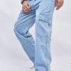 GRECIILOOKS Regular Cargo Pant Baggy Loose Fit | Cotton Mid Rise Jeans for Men (GL-MJ-01_Blue_32) - Image 6