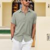 Lymio Regular Fit Shirt for Men|| Men Stylish Regular Fit Shirt (Resort-Slub) (in, Alpha, L, Pista) - Image 5