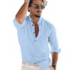 Bellstone Men's Solid Regular Fit Shirt (KURTA1600_Sky Blue_XL - Image 2