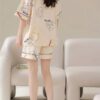 LOUIS LUXE Womens Night Dress || Short Pyjama Set || Nightsuit || Women Nightwear ||Round Neck Short Sleeve Nightsuit || Loungewear || Everyday Nightdress (ND-01-KHAKHI-L) - Image 3