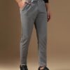 TOPLOT Men's Regular Casual Pants (Belt-Trouser-5173-Silver-30) Light Grey - Image 5