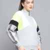 ROCK.IT from house of Monte Carlo Womens Solid Grey Mock Neck Full Sleeve Sweatshirt - 2240102617-2-34 - Image 6