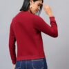 Cantabil Printed Maroon Full Sleeves Regular Fit Women Casual Sweatshirt | Casual Winter Sweatshirts for Women | Ladies Sweatshirts for Winter Wear (LSWS00063_Maroon_XL) - Image 5