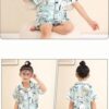 Girls Boys Pyjamas Set Button-up Polyester Pajamas Sleepwear Nightwear Clothes Set Gifts for Baby Girls Boys Metallic - Image 2