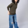 Femea Classic Crew Neck Sweatshirt, Olive Green, Long Sleeve, Fleece (in, Alpha, L, Regular, Olive) - Image 7