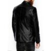 Men's Leather Blazer, Slim Fit, Single Breasted, Notch Lapel, Black Formal Slim Fit Blazer for Men. (in, Numeric, 44, Regular, Black) - Image 2
