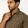 Vanhood Men's Patterned Slim Fit Shirt | Print Full Sleeve | Formal and Casual Wear | Semi - Formal Shirt | Cotton (in, Numeric, 44, Brown) - Image 6