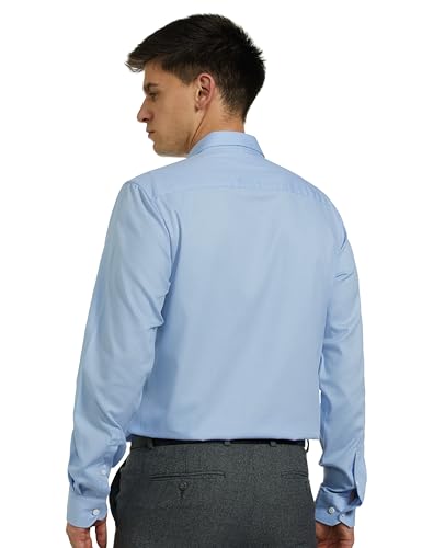 Van Heusen Men's Slim Fit Shirt (VHSFMSLBJ21344_Light Blue - Image 6
