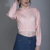 OM SAI LATEST CREATION Women's Western Crop Top with Hoodie Neck & Long Sleeve || Hoodies with Loose Fit is Comfortable Wear for Sports | Gym | Workout | Yoga | Casual. (Small, Peach) - Image 5