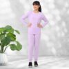 Nuego Cotton Printed Pyjama Set for Girls Night Suit Pyjama Top & Pyjama Bottom Set, Full Sleeves Coord Set for Girl Nightwear Sleepwear Set for 8-9 Years Kids Girls - (Purple) - Image 3
