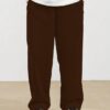 SMOWKLY Men's Premium Polycotton Causal Baggy Fit Jogger || Lightweight & Flexible Elastic Waist with Drawstring || Wrinkle-Free Comfortable Trouser Pant for Summer (1649_DBR_32) Dark Brown - Image 6