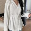 LERIYA FASHION Women's Solid Regular Fit Top (LF-W2052_White XL) - Image 8