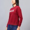 Cantabil Printed Maroon Full Sleeves Regular Fit Women Casual Sweatshirt | Casual Winter Sweatshirts for Women | Ladies Sweatshirts for Winter Wear (LSWS00063_Maroon_XL) - Image 6