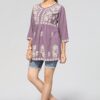 Bee M Pee Designer Regular Fit Short Kurti Tops for Jeans for Women I Chikankari Rayon Cotton Long Kurta Kurti for Women I Stylish Wear Kurti Top for Girls Lavender, Large - Image 4