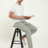 NEVER NEUD Men's Lazy Linen Cargo Pants, Stylish 6 Pocketed Relaxed Fit Trousers for Men, 98% Cotton 2% Linen, Mid Rise, Comfortable with Elastic Waist & Drawstring (Stone, 34) - Image 2