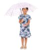 Nuego Pure Cotton Girls Dresses with Floral Print, Short Sleeves & Round Neck Midi Dress for Kids Girls Casual Frock, Ultra Soft & Comfortable Girls Dress for 4-5 Years - Blue - Image 5