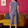 Clovia Night Suits for Women, Night Dresses for Women, Capri Night Suit for Women, Women Night Suit Set, Night Wear for Women, Lounge Wear Set for Women - Top & Capri Set (Blue - Graphic, S) - Image 8