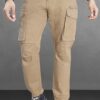 DIVISIVE Men's Cotton Cargo Pants (DCR194_30_Camel) - Image 2