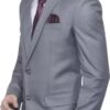 MANIL Prints Men Solid Single Single Breasted Blazer Formal, Latest Stylish Single Breasted Blazer Wedding/Party Office Wear (40, Gray) - Image 2