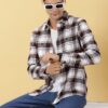 Thomas Scott Men's Slim Fit Full Sleeves Tartan Checked Casual Shirt (Maroon) - Image 6