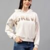 Cantabil Printed Beige Full Sleeves Regular Fit Women Casual Crop Sweatshirt with Hoodie | Winter Crop Sweatshirts for Women | Ladies Crop Sweatshirts for Winter Wear (LCSWS00001_ECRUMELANGE_XXL) - Image 6