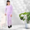 Nuego Cotton Printed Pyjama Set for Girls Night Suit Pyjama Top & Pyjama Bottom Set, Full Sleeves Coord Set for Girl Nightwear Sleepwear Set for 8-9 Years Kids Girls - (Purple) - Image 5