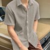 GRECIILOOKS Mens Casual Polycotton Regular Fit Shirt (Beige, Medium) - Image 6