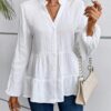 TADKEE Women's Solid Regular Fit Tunic Shirt (FN-Pop-Top-132-White-M_White - Image 7