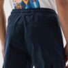 Snitch Mens Navy Multi Pocket Drawstring Cotton Blend Full Length Light Weight Breathable Relaxed Fit Cargo Pants - Image 3