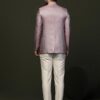 KISAH Men's Jodhpuri Bandhgala-Blazer, Lilac Jacquard, Woven Design Regular Fit Mandarin Collar Long Sleeves (44) - Image 4
